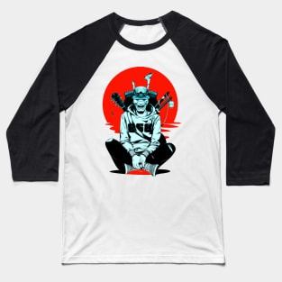 SKULL RED SUN Baseball T-Shirt